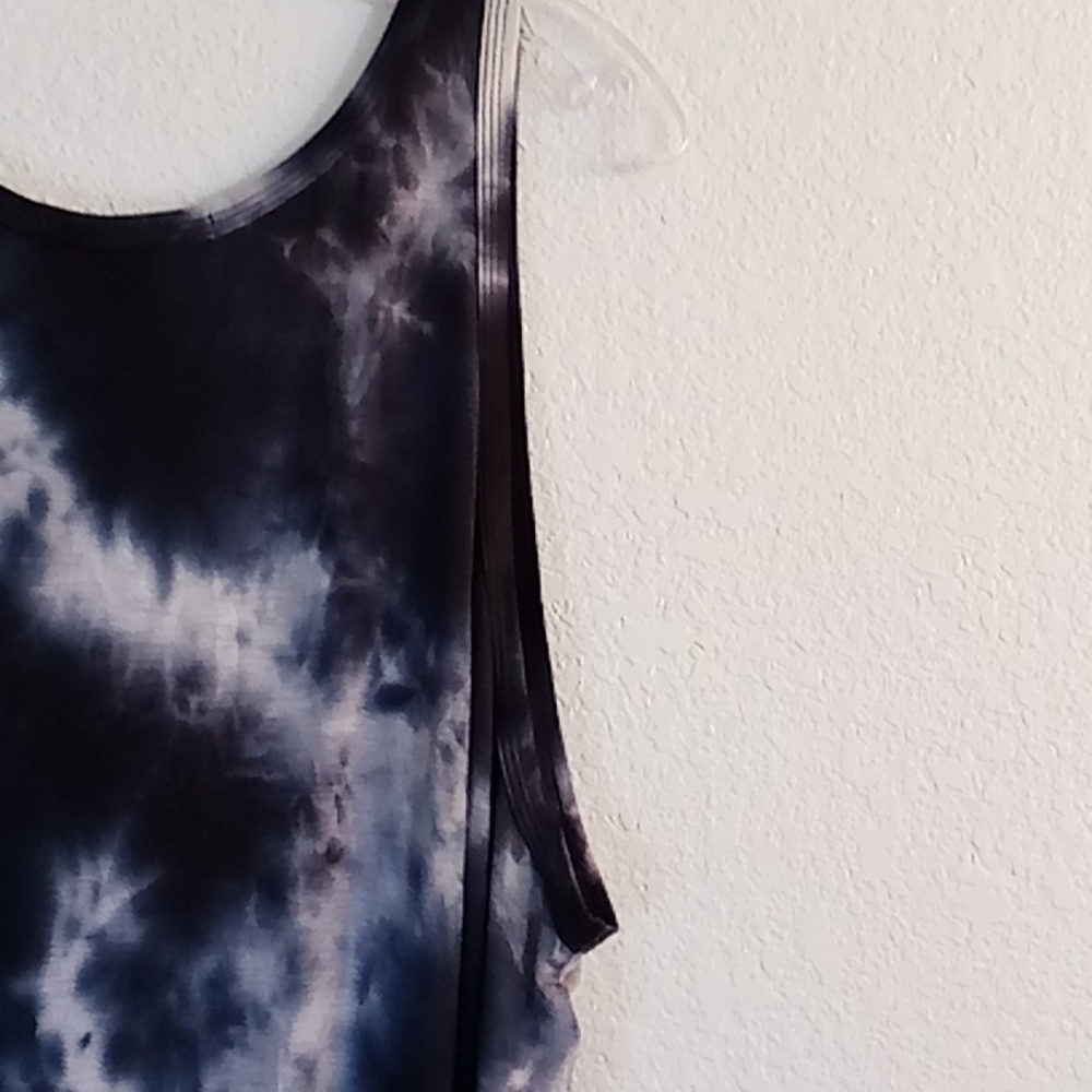 NEW Sejour Sz 3X Navy Tie Dye Round Neck Sleeveless Lounge Maxi Dress A13 X P - Picture 5 of 11